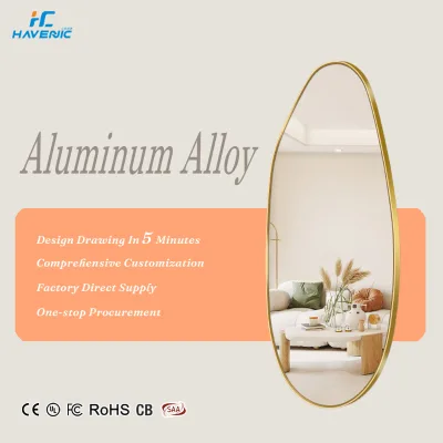 Customizable Irregular Art Deco Metal Frame Wall Mirror for Living Room Bathroom Entrance Decoration Full Wall Mirror