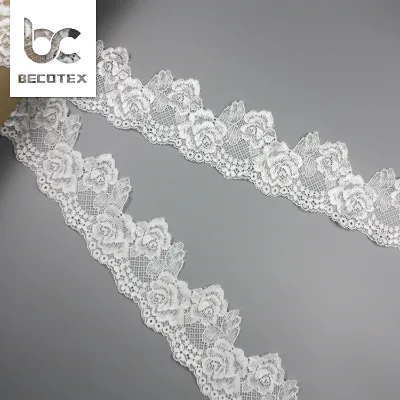 White Lace Trim for Women's Underwear Elastic Lace Trim
