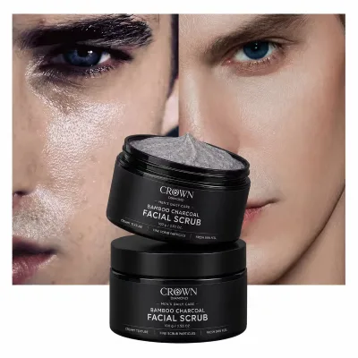 Wholesale Private Label Organic Deep Cleansing Exfoliating Moisturizing Lasting Whitening Men's Bamboo Charcoal Scrub
