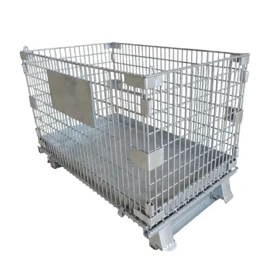 Warehouse Storage Solution OEM Manufacturer Heavy Duty Foldable Collapsible Stackable Storage Container Wire Mesh Storage Cage