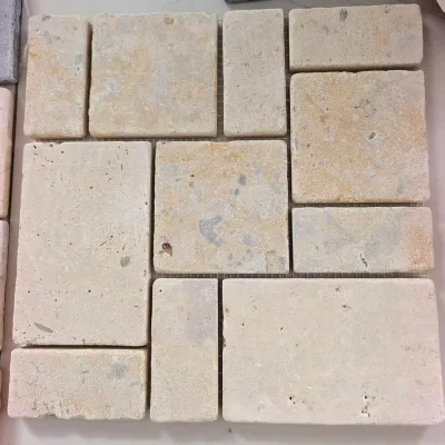 Good Price Beige Yellow Limestone & Youliya Beige Marble Custom French Pattern Outdoor Pavers
