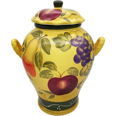 Ceramic Grape Fruit Wine Cookie Jar