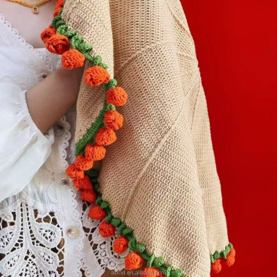 Handmade DIY Gift Crochet Flower Bouquet Blanket Crochet Kit