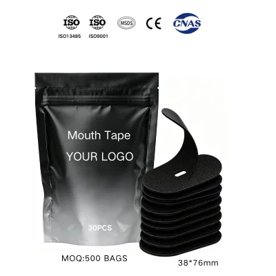 38*76mm Oval-Shaped 95% Cotton Mouth Tape Oxygenating Improve Breathing Vegan-Friendly Custom Package Available OEM/ODM CE