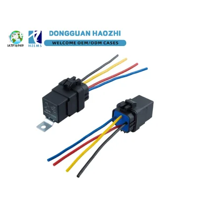 HZEMS Cable Manufacturer 4P SPDT Auto Interlocking Relay Wiring Harness Socket Electrical Relay Base Cable Assembly Loom Cables