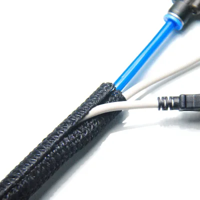 Self-Close Braided Sleeve Wire High Wear Resistant Cable Sleeving Zipper Cable Management Sleeve