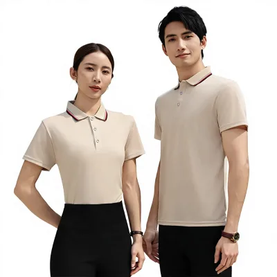 Lapel Short-sleeve for Shirt Custom logo Group Corporate Workwear Printed Lettering Custom-made Promotional Cotton Solid