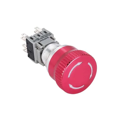 LYAN 19mm Metal E-stop Button Emergency Stop Switch with 1~3 Switching Elements