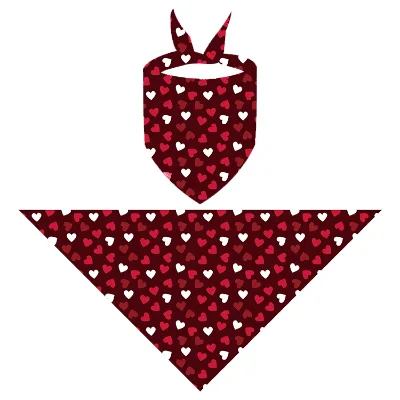 Origin Custom Factory One Size Dog Bandana Valentine's Day Dog Print Triangle Pet Scarf Dogs Holiday Cute Puppy Accessories