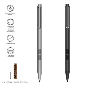 Micro Soft Pen with Version 2 Protocol 1024 Pressure Sensitivity Surface Stylus Pen Palm Rejection Made of Durable Metal