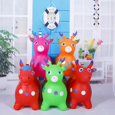 Factory Price Wholesale Children's Inflatable Pvc Toys Increase the Thickness of Children's Music Painting Jump Horse Toys