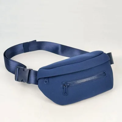 Custom Size Logo Waterproof Neoprene Zipper Unisex Crossbody Fanny Pack Waist Belt Chest Bag with Adjustable Webbed Strap 2025