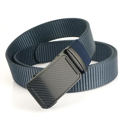Designer Custom High-quality Casual Eco-friendly Polyester Nylon Woven Canvas Practical Automatic Adjustable Buckle Belt for Men