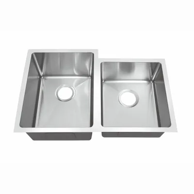 Commercial Handmade 9Inch Deep Workstation Sink Brushed Drop in Kitchen Sinks Double Bowl Stainless Steel 16Gauge Top Mount Sink