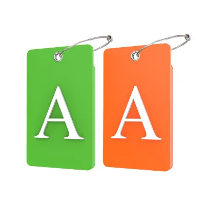 Warehouse Price PVC Luggage Tags, Custom 26 Initial Letters, Bendable ID Labels with Stainless Steel Loop