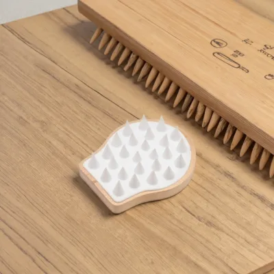 Lotus Wood Silicone Hair Cleaning Shampoo Brush Wet/Dry Paddle Comb Household Hair Care Artifact That Minimizes Damage