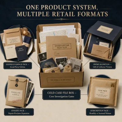 OEM Detective Cold Case Investigation Game Set with Evidence Files Photos UV Hidden Clue Scratch Off Answer Card and Box