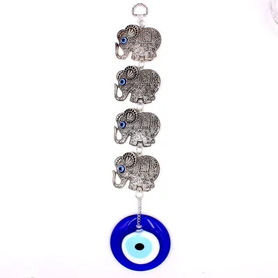 4 Elephant Evil Eye Easter/Halloween/Religious Festival Ornaments Handmade Handmade Nazar Turkish Mediterranean Souvenirs