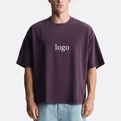 Men Oversized Washed Cotton T-Shirt Loose Short Sleeve Tee for Daily Street Urban Outdoor Casual Wear Custom Logo Bulk Wholesale