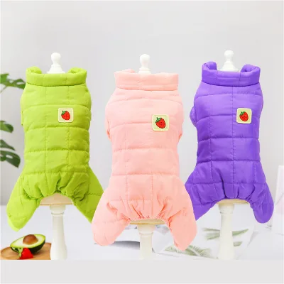 Wholesale Winter Fleece Dog Design Pajama with Strawberry Pattern