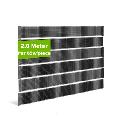 65w Strip Flexible Solar Panel ETFE Bifical 2 Meter Super Lightweight Fully Flelxible for Fence Balcony Customized