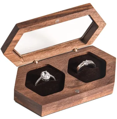 Wooden Rustic Ring Holder Ring Box Ring Bearing Box Suitable for Weddings