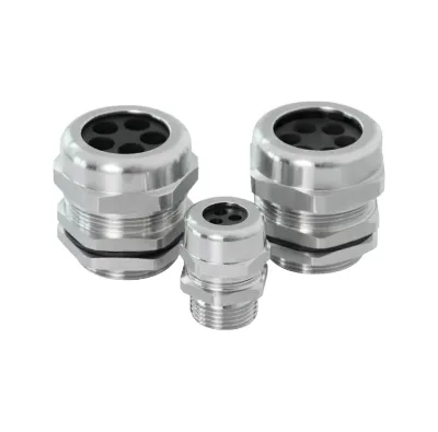 1.5 IP68 High Voltage Cable Gland *1.5 with 2 Holes Nickel Plated Brass Thread G/M/PG Conductor Entry for Cable Protection