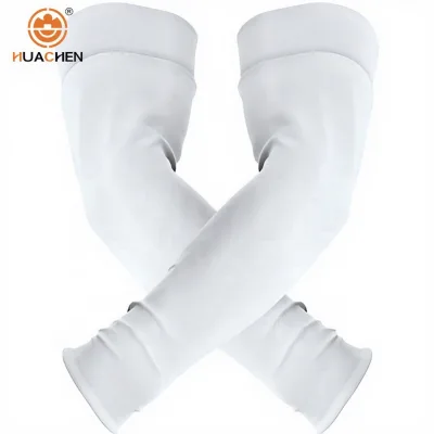 Huachen Double Arm Sleeves Custom Logo Sports Breathable Football Arm Sleeves Compression Arm Sleeves for Men