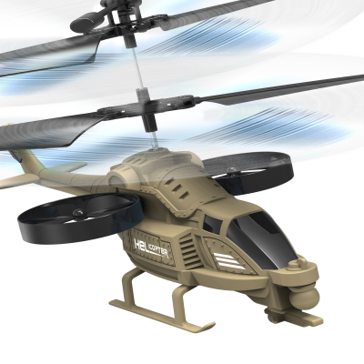 2 Channel Infrared Control Helicopter Military Series RC Flying Toy Helicopter With LED Lights for Kids
