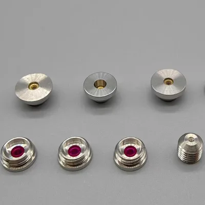 Ruby Waterjet Nozzle 0.07-0.5mm Orifice, 30% Better Stream Focus, Ra≤3.2μm Finish