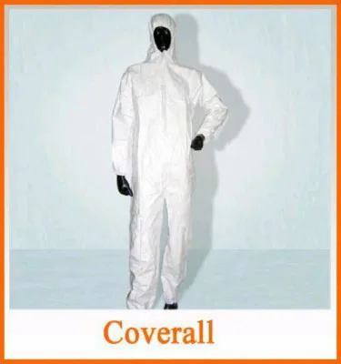 EN14126 Type5/6 Microporous Disposable Coveralls Hooded Elastic Cuffs Liquid Dust Proof S-3XL
