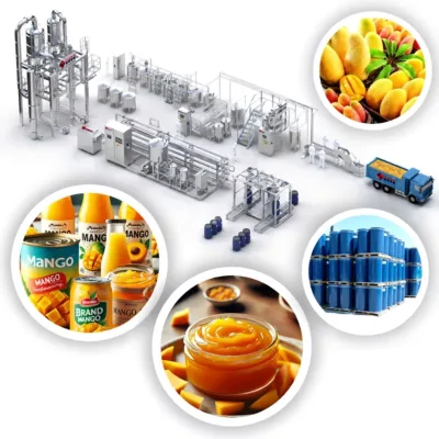 500kg/h Mango Pulp Making Line with Multi-Fruit Adaptation Mango Pulp Refiner Machine Suitable for Mango