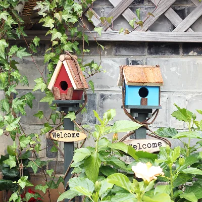 Oem and Odm Outdoor Unfinished Light Paulownia Natural Color Wood Bird House Nest