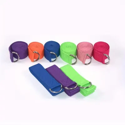 Fitness Durable Cotton Yoga Strap With Metal D Ring for Yoga Pilates Ballet Dance