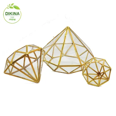 Wedding Favors and Gifts Trinket Box Wholesale Copper Vase Centerpieces/ Handicraft Hanging glassware Geometric Terrarium Glass