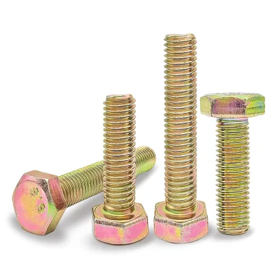 Manufacturer Carbon Steel Hexagon Bolts Yellow Zinc Galvanized ISO Hex Bolt for Home, Industry Use