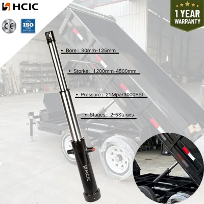 Factory OEM Double Acting Small Trailer Hydraulic Cylinder with Chrome Rod for Light Towing Trailers