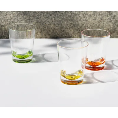 Diamond Cut Tumbler Clear Body Color Bottom 300ml 500ml Acrylic Cups
