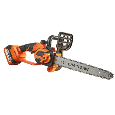 21V Brushless Electric Chainsaw 1000W Cordless Chain Saw 12 Inch Guide Bar Auto Oiling Tool for Cutting Woodworking