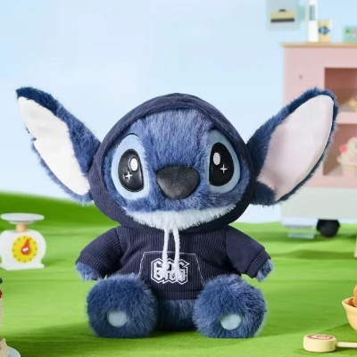 Wholesale Cartoon Anime Wearing Clothes Stitch Plush Toy Cute Sitting Liloes Baby Stitches Figurine Birthday Gift for Kids Boys