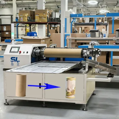 High Precision Semi Automatic Paper Tube Paper Can Labeling Machine With Feeding Device Support Customized