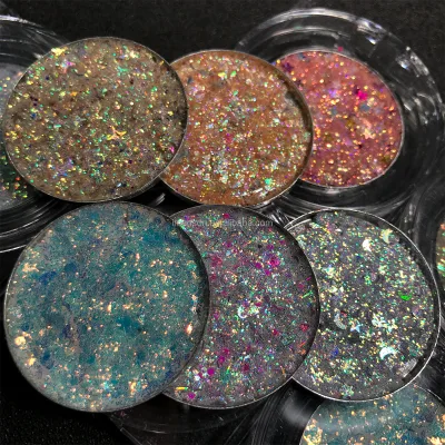 Private Label Face Body Beauty Glitter Gel Sequins Custom Chunky Diamond Glitter Eyeshadow