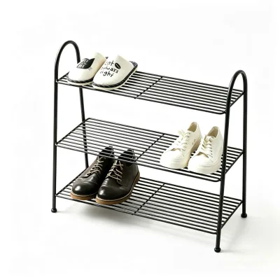 Cross-Border China Floor-Standing Simple Wrought Iron Metal Household Multi-Storey Dormitory Shoe Rack Door Storage Rack