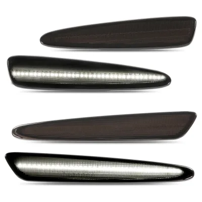 Smoked Lens LED Front & Rear Side Marker Lights for Chevy Corvette C6 2005-2013