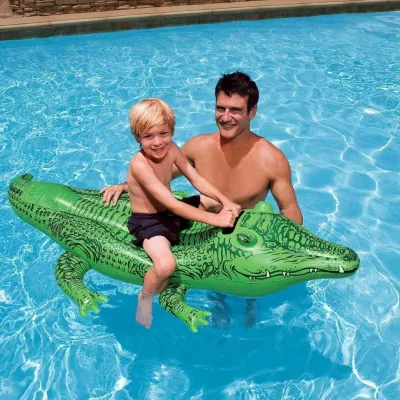 Crocodile Pool Float - Inflatable Animal Ride-on - Swimming Water Toys for Kids