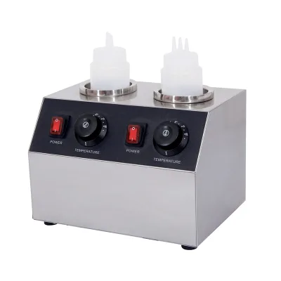 Commercial Chocolate Warming Machine 2 Bottles Sauce Bottle Warmer for Chocolate Cheese Butter Oyster Sauce Warmer