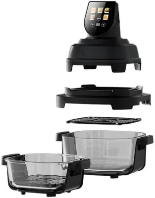 Mini Smart Digital Glass Oil Less Air Fryer Ovens Freidora De Aire in Dual Basket