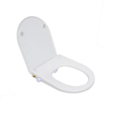 Modern Electric Bidet Toilet Seat for Bathroom Self-Cleaning Soft Close Feature Elongated Round Plastic Design