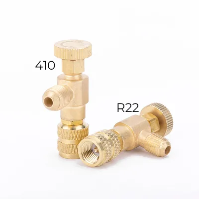 Refrigeration Charging Air Conditioning Adapter for R410 R22 1/4 Liquid Safety Valve Hose Copper Adapters