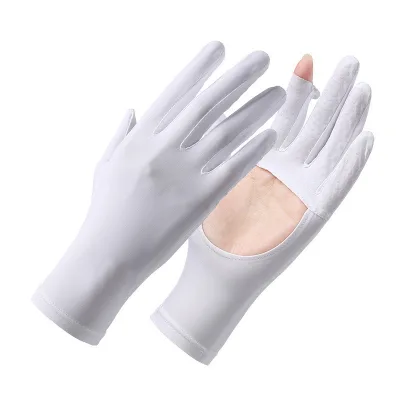 Spring Summer Unisex Mesh Cooling Breathable UPF 50+ UV Protection Anti-Slip Touch Screen Sun Protection Full Finger Gloves